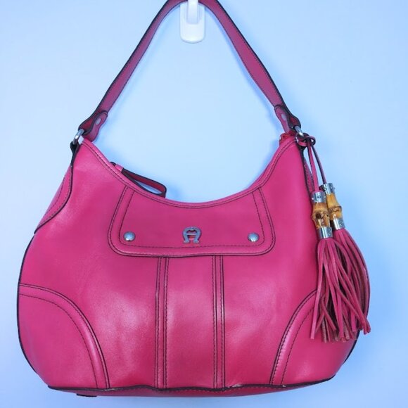 Etienne Aigner Smooth Leather Pink Hobo/Shoulder Bag Scottsdale Collection FLAWS - Picture 3 of 16